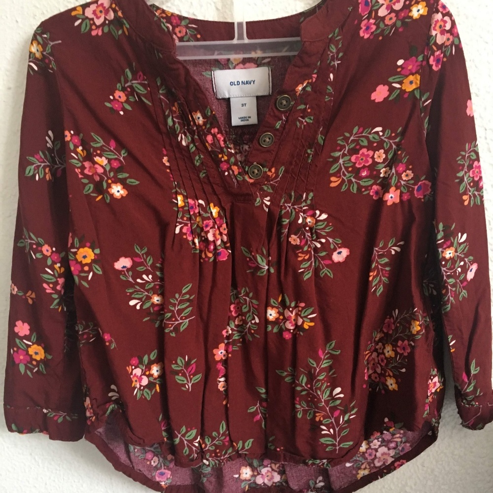 Mandarin-Collar Pintuck Tunic for Toddler Girls